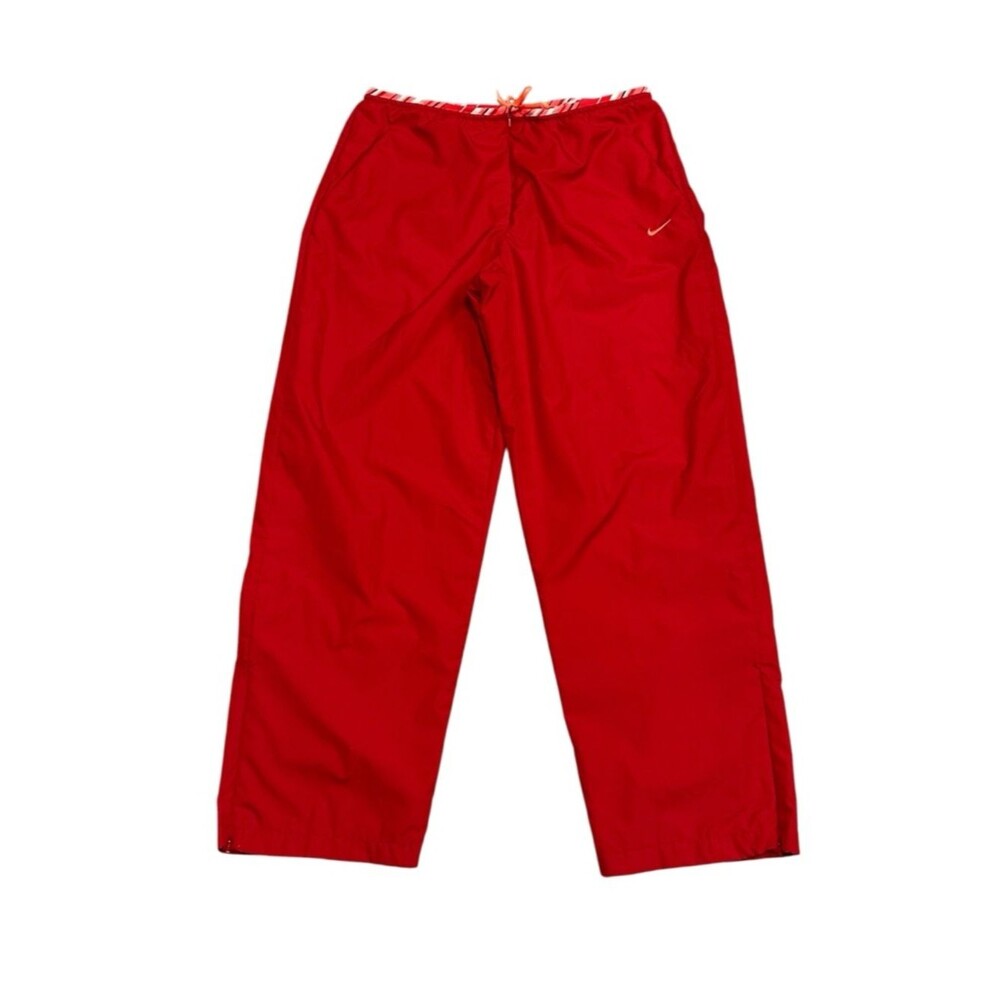 Nike Y2K Red Track Pants Wide Leg Front Zipper Mesh Lined Baggy XL S20812YON Men